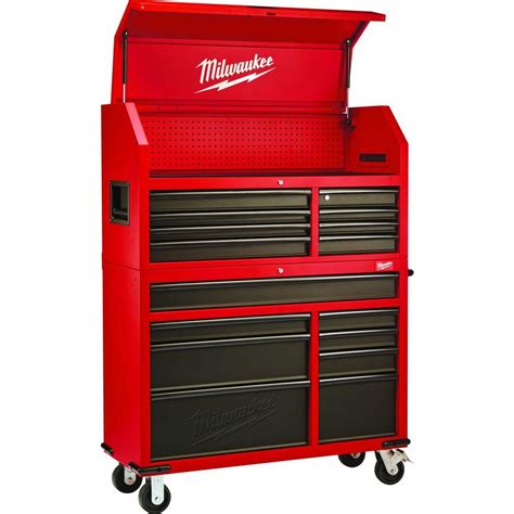 milwaukee 46in 16-drawer steel tool chest and rolling cabinet set|milwaukee tool chest 16.